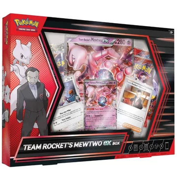 Pokémon Team Rocket's Mewtwo ex Box hivatalos TCG gyűjtődoboz promó kártyával