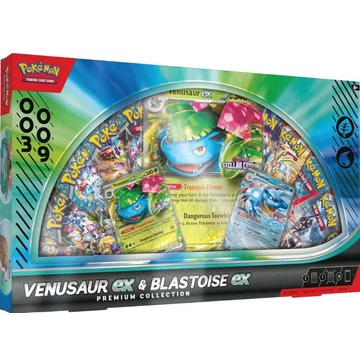 Pokémon Venusaur ex Blastoise ex Premium Collection gyűjtői doboz booster csomagokkal
