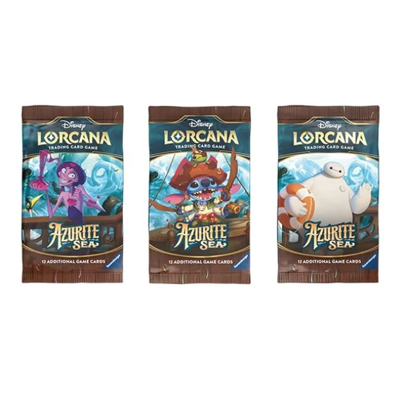 Disney Lorcana Azurite Sea Booster Pack 12 kártya Set 8 angol