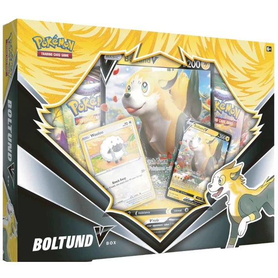 Pokémon Boltund V Collection – TCG gyűjtődoboz promó kártyákkal és boosterekkel