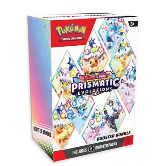 Pokémon TCG – Prismatic Evolutions Booster Bundle – 6 booster csomag – hivatalos angol kiadás