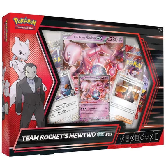 Pokémon Team Rocket's Mewtwo ex Box hivatalos TCG gyűjtődoboz promó kártyával
