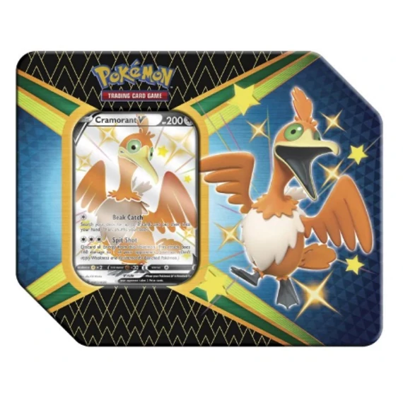 Pokémon Shining Fates – Cramorant V Collector’s Tin (USA, 6 Boosters) – promó + kódkártya