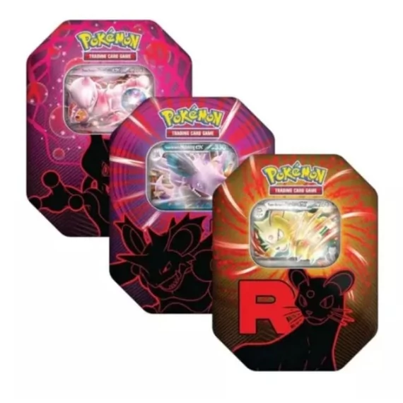 Pokémon TCG Team Rocket Tin – gyűjtői fém doboz