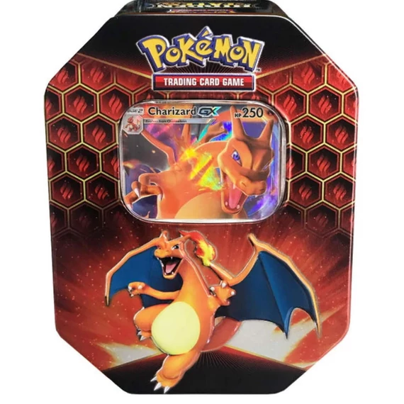 Hidden Fates: Charizard GX Tin – 4 booster, promókártya