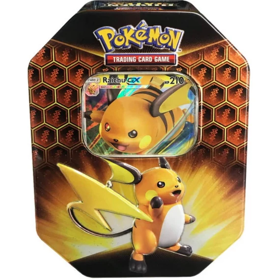 Hidden Fates: Raichu GX Tin – 4 booster, promókártya