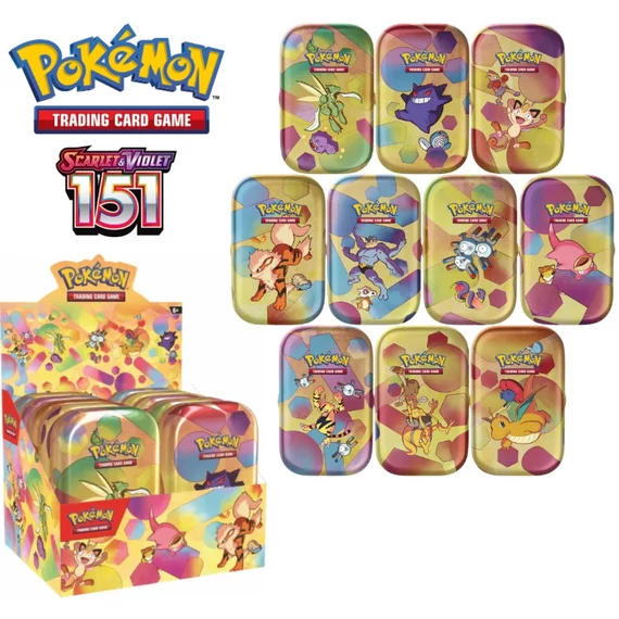 Pokémon 151 Mini Tin Display – 10 fémdobozos gyűjtői készlet | Pokedom