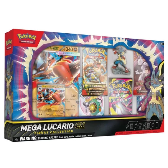 Pokémon TCG – Mega Lucario ex Figure Collection – Mega Lucario figura, promó kártyák és 5 booster – előrendelés, átvétel 2025.11.14-től